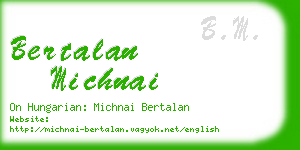 bertalan michnai business card